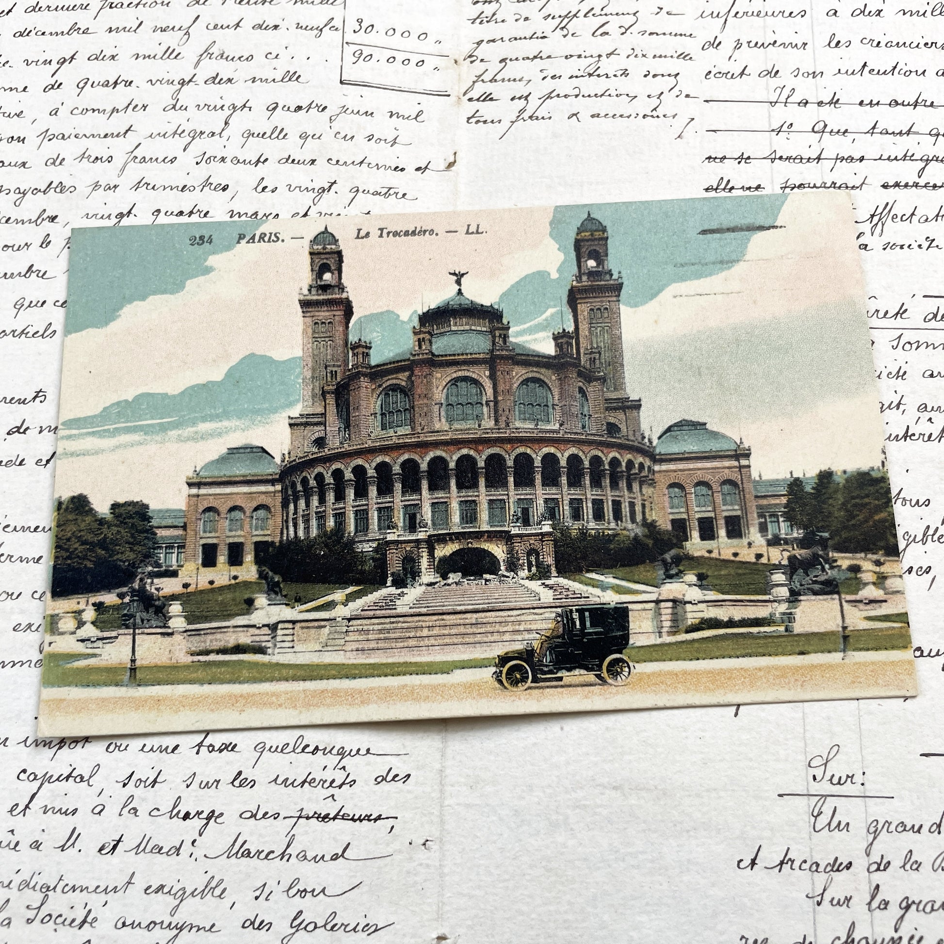 1910s - Vintage Paris Trocadéro Postcard - French Architecture Landmark - Palais de Chaillot Precursor - Early 20th Century Souvenir