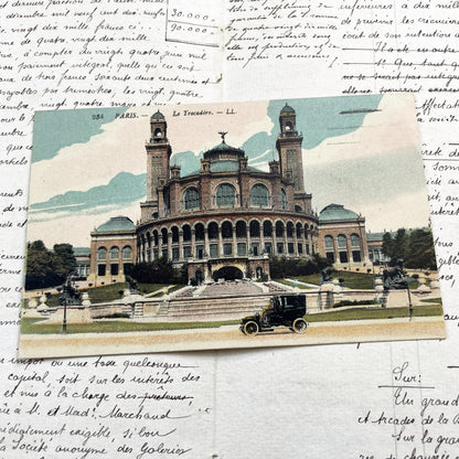 1910s - Vintage Paris Trocadéro Postcard - French Architecture Landmark - Palais de Chaillot Precursor - Early 20th Century Souvenir