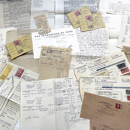 1950s - Vintage Ephemera Lot – French Letters, Invoices & Legal Documents from Notary Archive