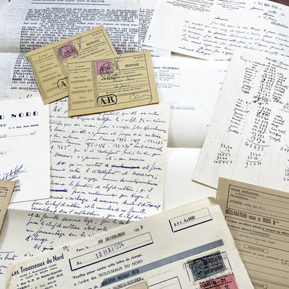 1950s - Vintage Ephemera Lot – French Letters, Invoices & Legal Documents from Notary Archive