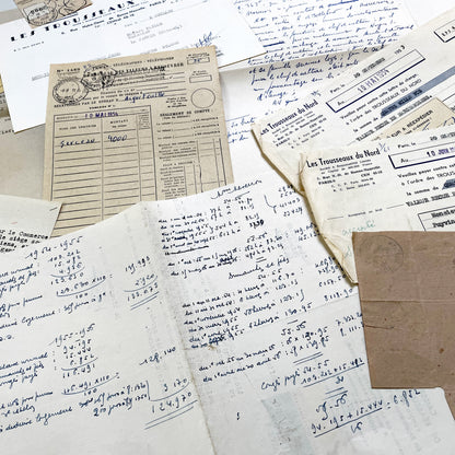 1950s - Vintage Ephemera Lot – French Letters, Invoices & Legal Documents from Notary Archive