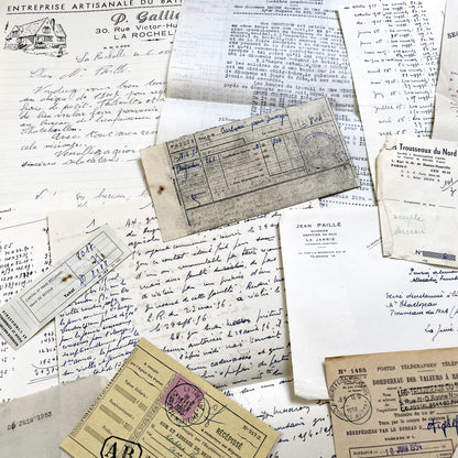 1950s - Vintage Ephemera Lot – French Letters, Invoices & Legal Documents from Notary Archive