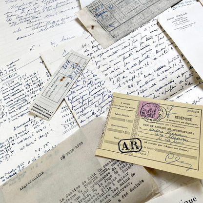 1950s - Vintage Ephemera Lot – French Letters, Invoices & Legal Documents from Notary Archive