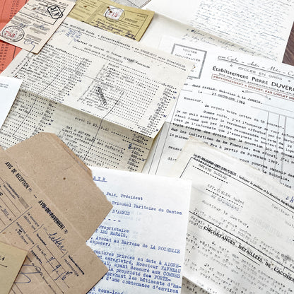 1950s - Vintage Ephemera Lot – French Letters, Invoices & Legal Documents from Notary Archive