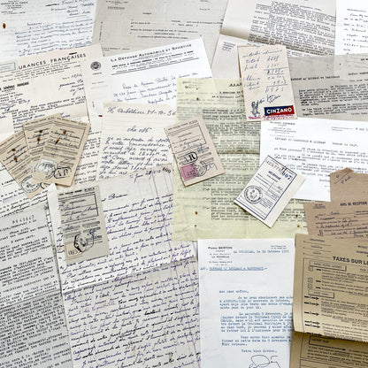 1950s - Vintage Ephemera Lot – French Letters, Invoices & Legal Documents from Notary Archive