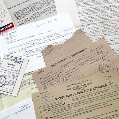 1950s - Vintage Ephemera Lot – French Letters, Invoices & Legal Documents from Notary Archive