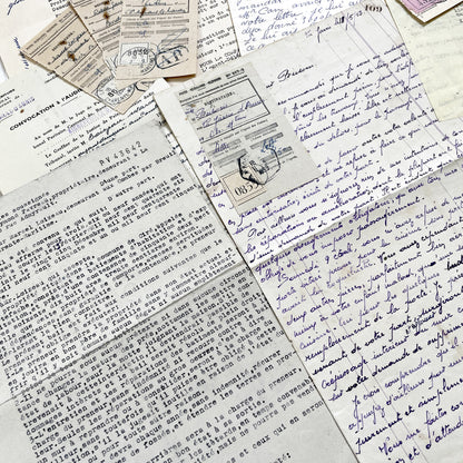 1950s - Vintage Ephemera Lot – French Letters, Invoices & Legal Documents from Notary Archive