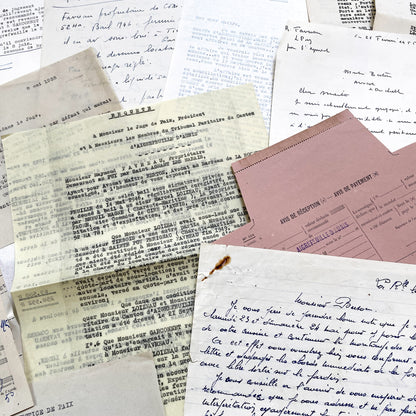 1950s - Vintage Ephemera Lot – French Letters, Invoices & Legal Documents from Notary Archive