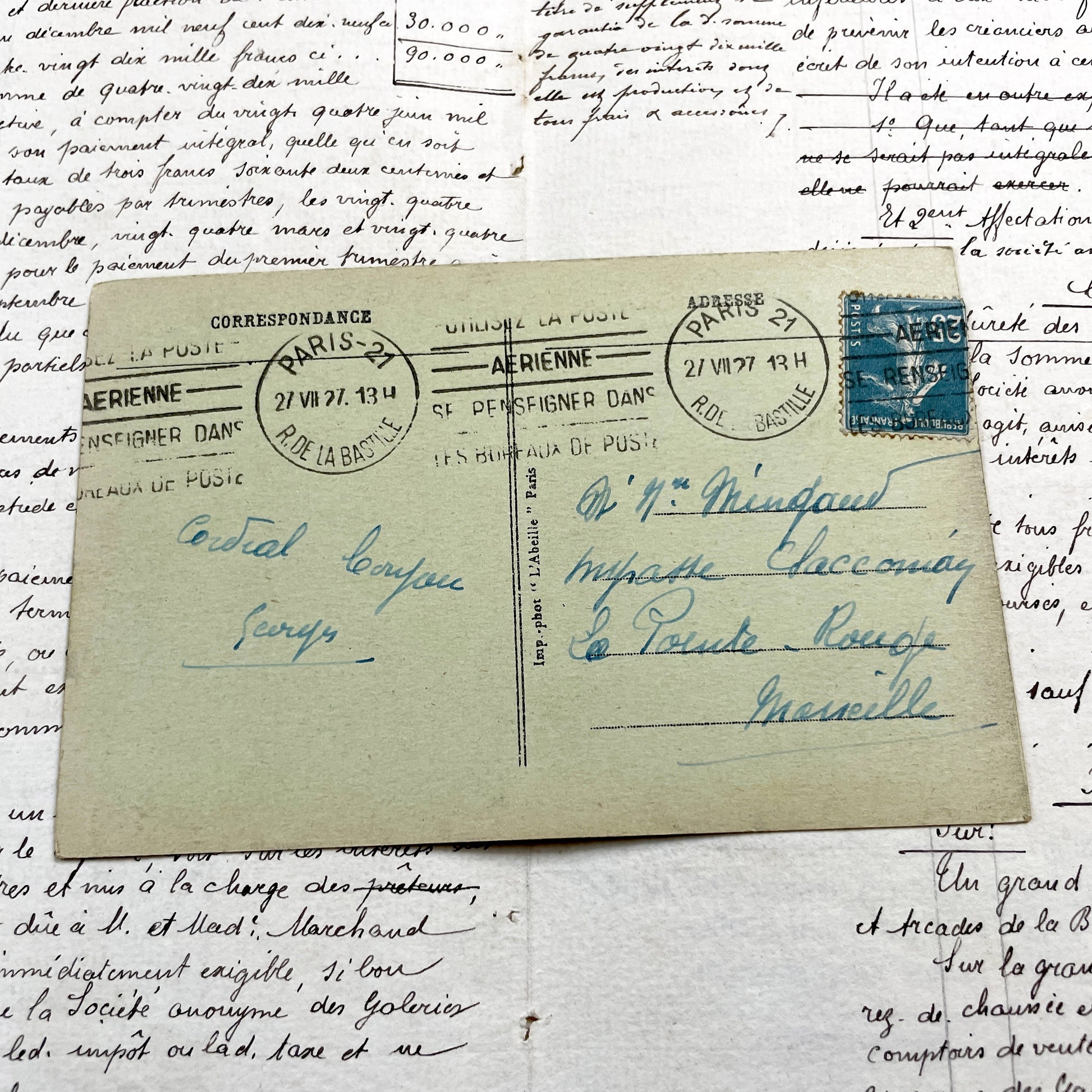 1920s - Vintage Paris Hôtel De Ville Postcard - French City Hall Landmark View - Historic Architectural Print Collectible