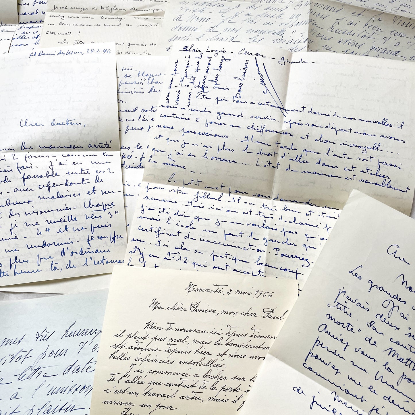 1960s - 10 letters sent to a French doctor during 1960s - Letters with envelopes - The letters he received came from his family, other doctors or chess enthusiasts