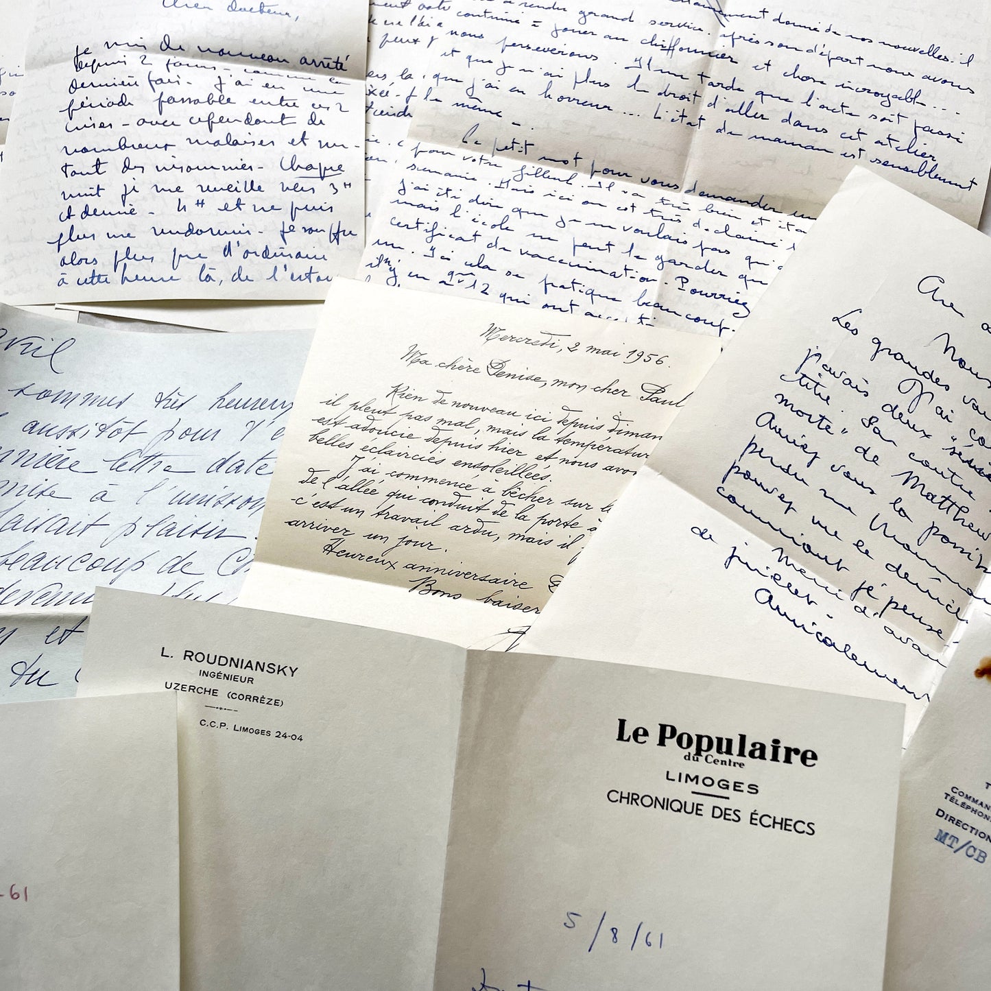1960s - 10 letters sent to a French doctor during 1960s - Letters with envelopes - The letters he received came from his family, other doctors or chess enthusiasts
