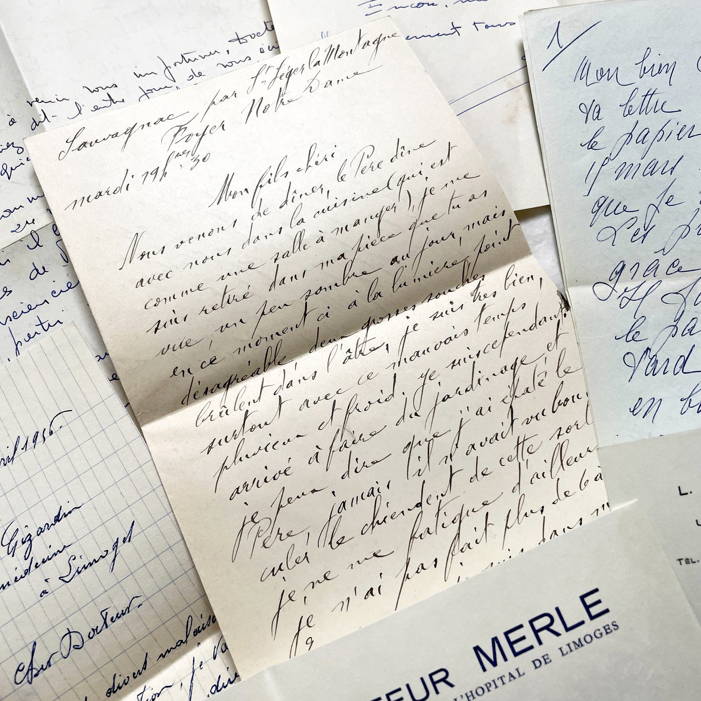 1960s - 10 letters sent to a French doctor during 1960s - Letters with envelopes - The letters he received came from his family, other doctors or chess enthusiasts