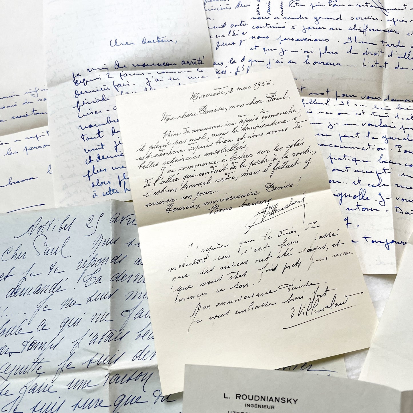 1960s - 10 letters sent to a French doctor during 1960s - Letters with envelopes - The letters he received came from his family, other doctors or chess enthusiasts