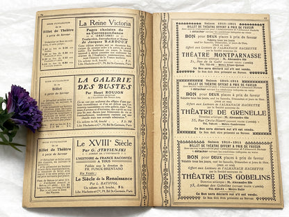 1910s - 42 pages Supplement to the Hachette Almanac – Theatre Ticket Booklet – Paris 1911