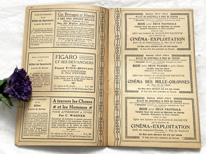 1910s - 42 pages Supplement to the Hachette Almanac – Theatre Ticket Booklet – Paris 1911