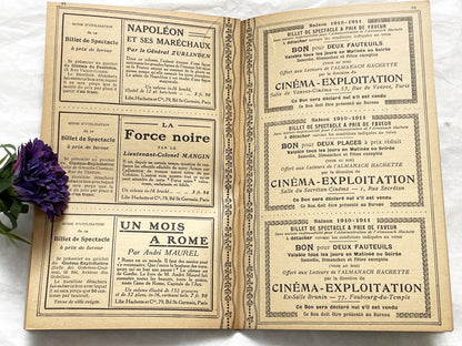 1910s - 42 pages Supplement to the Hachette Almanac – Theatre Ticket Booklet – Paris 1911