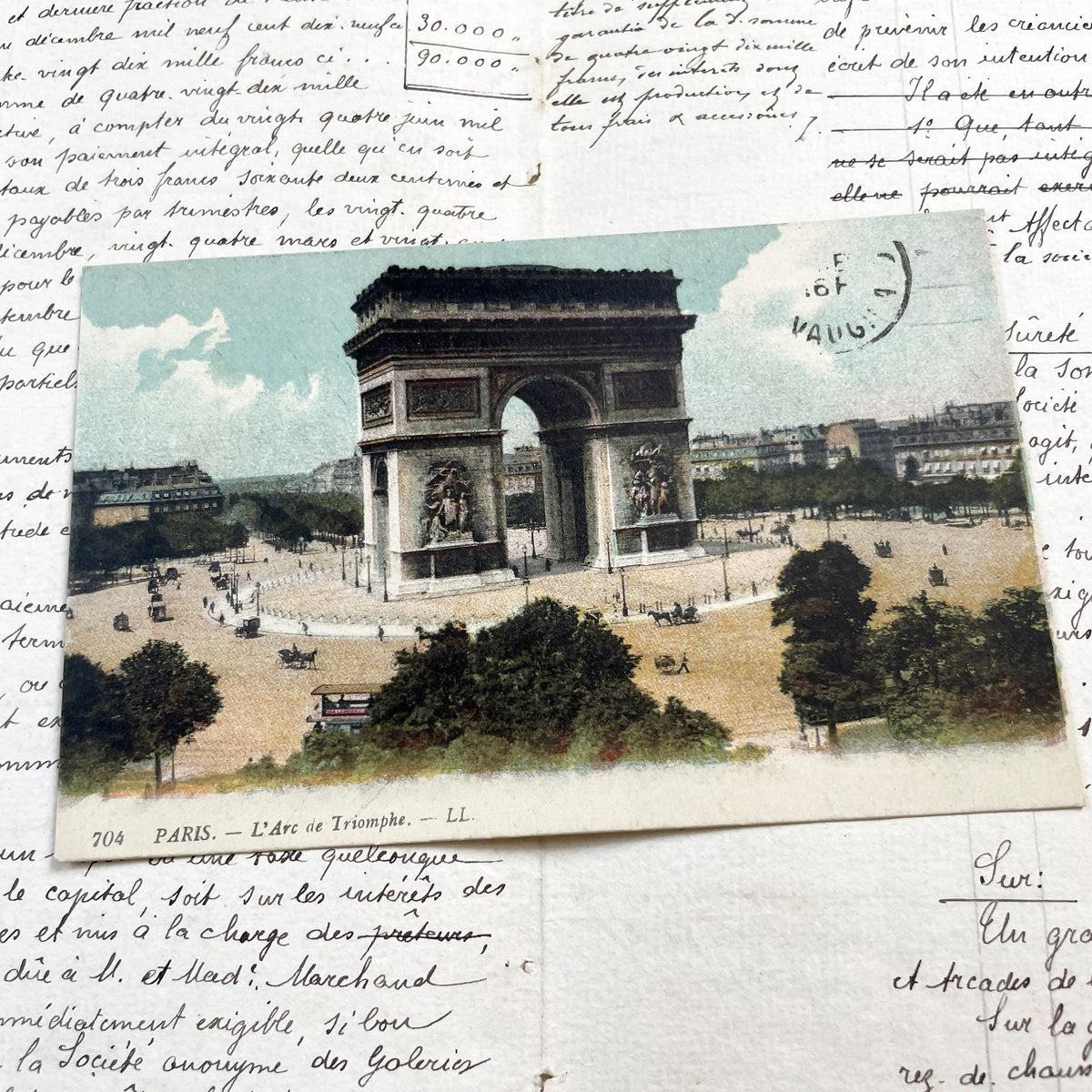 1900s - Vintage Paris Postcard - Arc De Triomphe Landmark - Early 20th Century French Travel Ephemera - Collectible European History