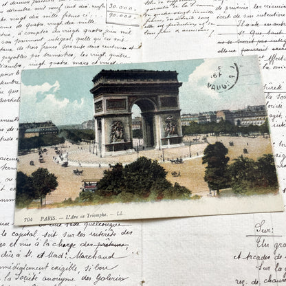 1900s - Vintage Paris Postcard - Arc De Triomphe Landmark - Early 20th Century French Travel Ephemera - Collectible European History