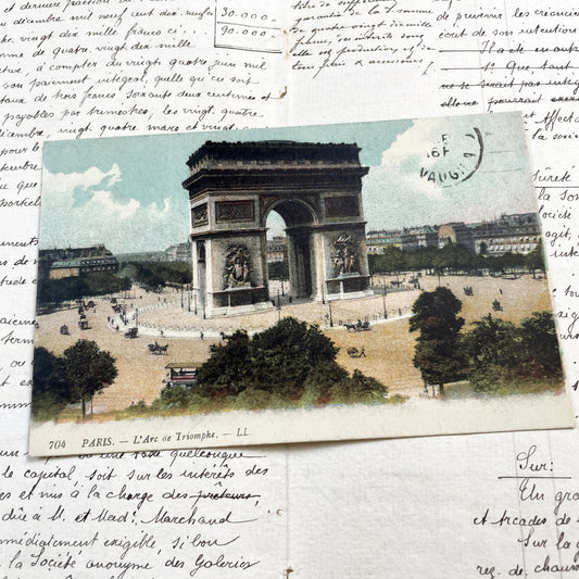 1900s - Vintage Paris Postcard - Arc De Triomphe Landmark - Early 20th Century French Travel Ephemera - Collectible European History