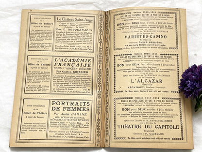 1910s - 42 pages Supplement to the Hachette Almanac – Theatre Ticket Booklet – Paris 1911
