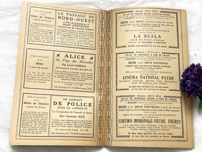 1910s - 42 pages Supplement to the Hachette Almanac – Theatre Ticket Booklet – Paris 1911