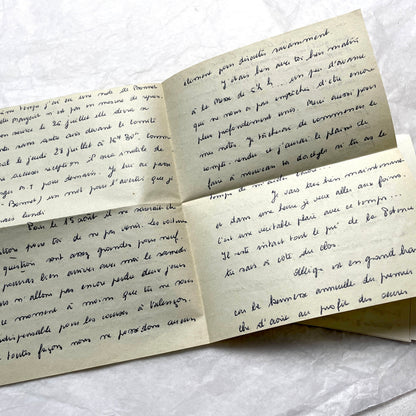 Set of 10 1950s French handwritten letters in cursive script. Vintage personal correspondence.