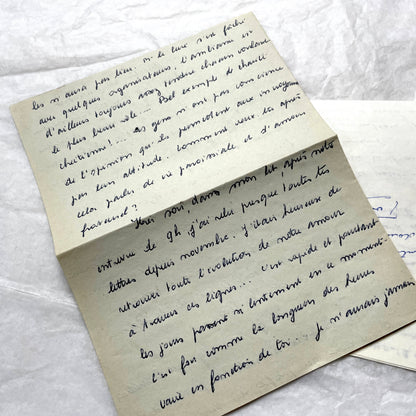Set of 10 1950s French handwritten letters in cursive script. Vintage personal correspondence.
