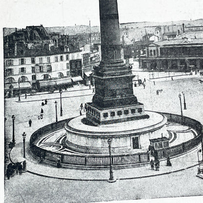 1900s - Paris Bastille Postcard - July Column Monument Photo - Vintage French Landmark Print - Historical Capital Scene