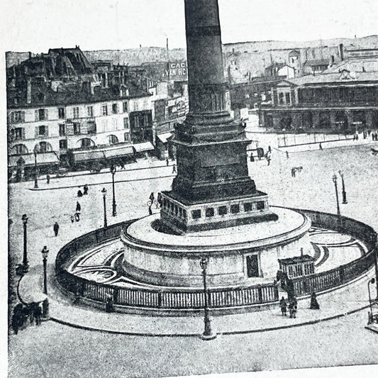 1900s - Paris Bastille Postcard - July Column Monument Photo - Vintage French Landmark Print - Historical Capital Scene