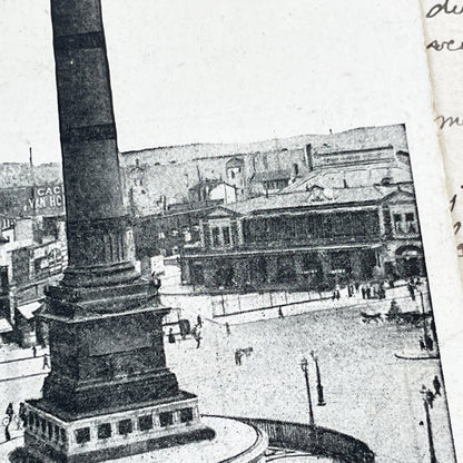 1900s - Paris Bastille Postcard - July Column Monument Photo - Vintage French Landmark Print - Historical Capital Scene