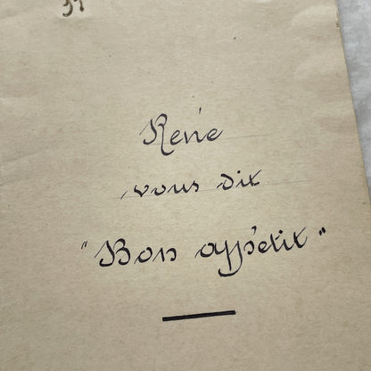 1900s - Antique French Menu Card - Elegant Hand-Written Dinner Party Souvenir - Formal Dining Experience Memorabilia