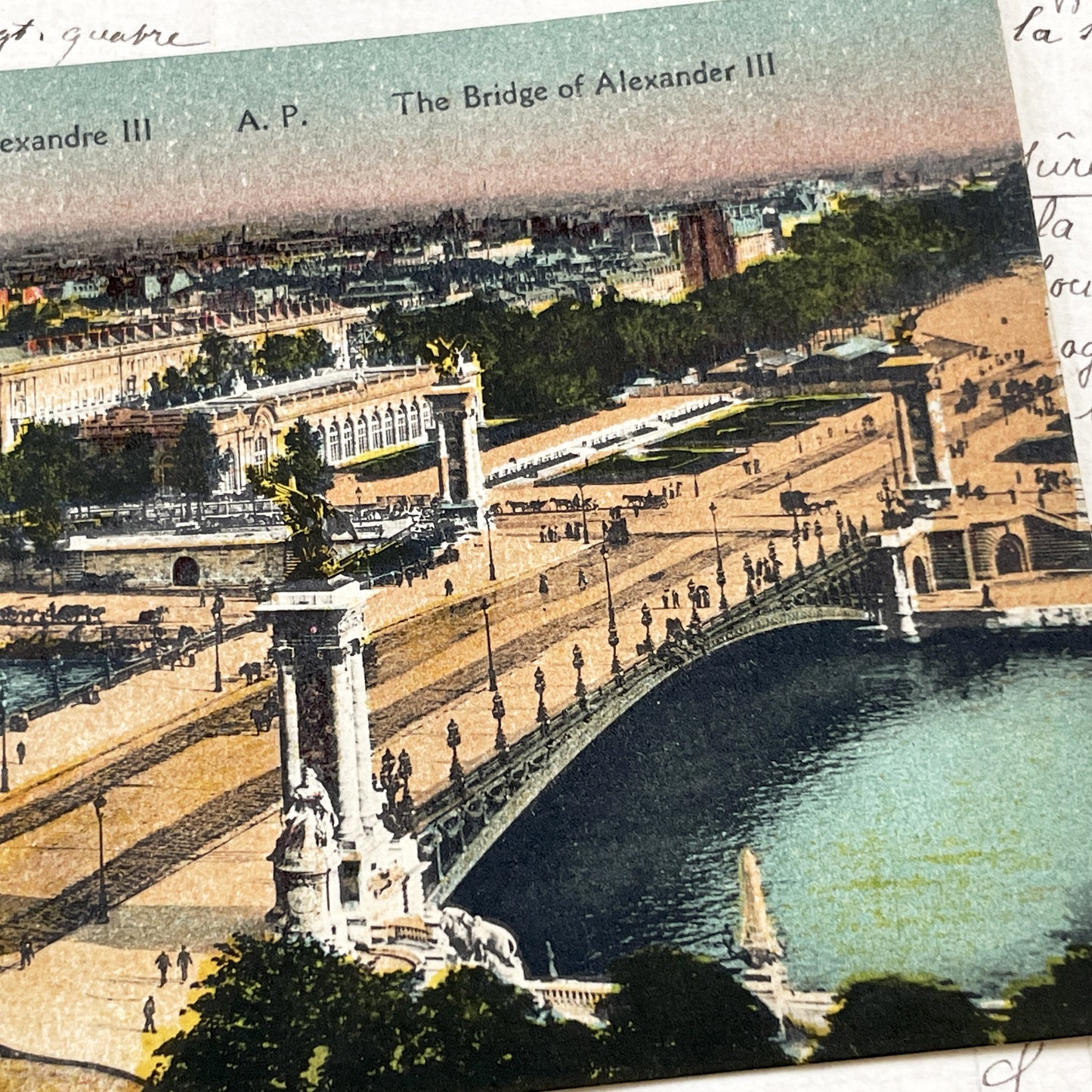 1900s - Vintage Postcard - Pont Alexandre III - Paris - France - Iconic Landmark - River Seine Bridge - French History - European Ephemera