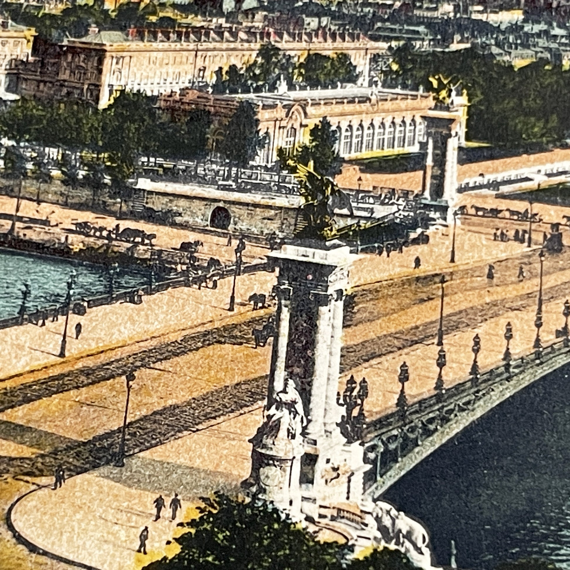 1900s - Vintage Postcard - Pont Alexandre III - Paris - France - Iconic Landmark - River Seine Bridge - French History - European Ephemera