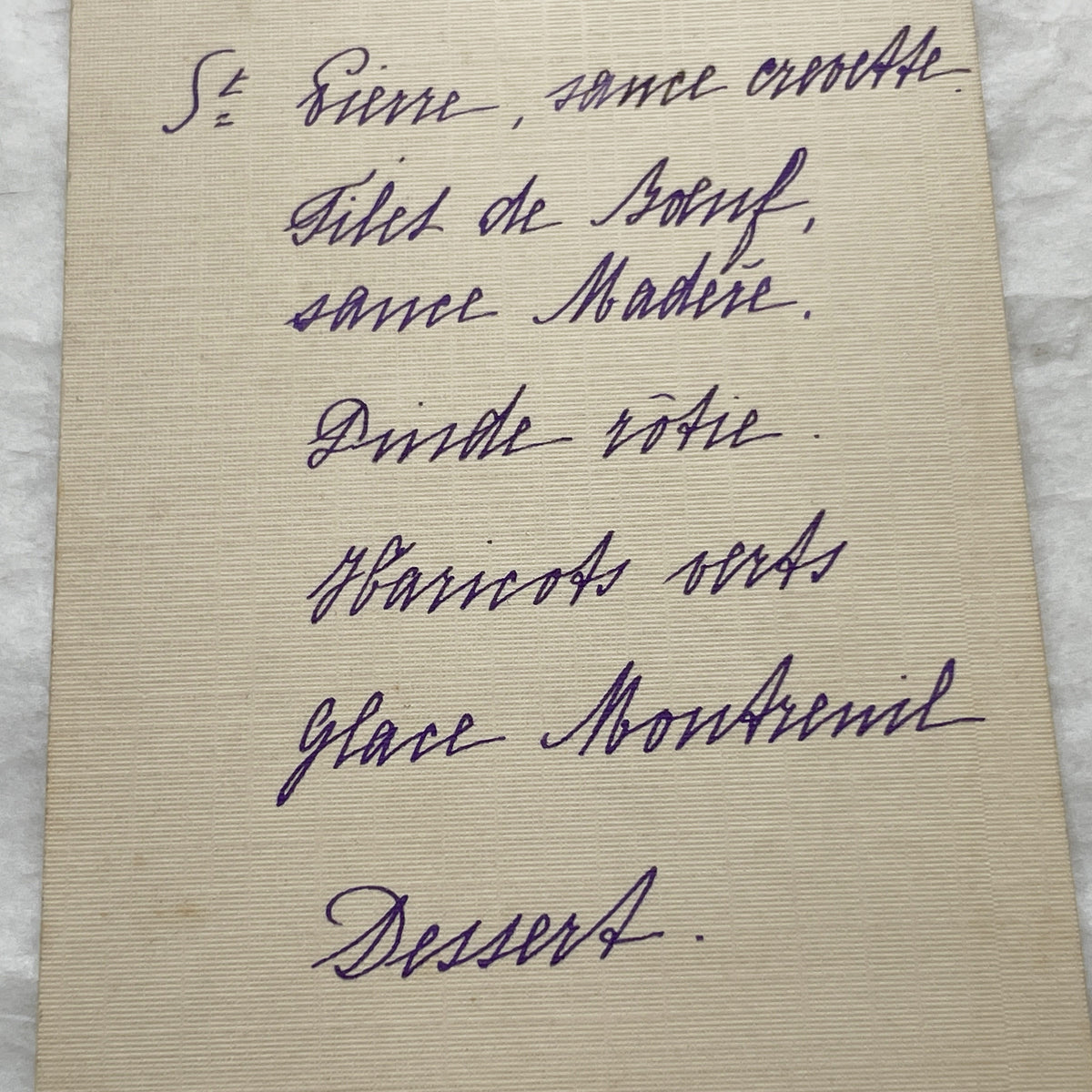 1900s - Vintage French Menu Card - Elegant 1906 Dinner Event - Historical Fine Dining Cuisine - Hand-Written Details - Special Occasion Meal