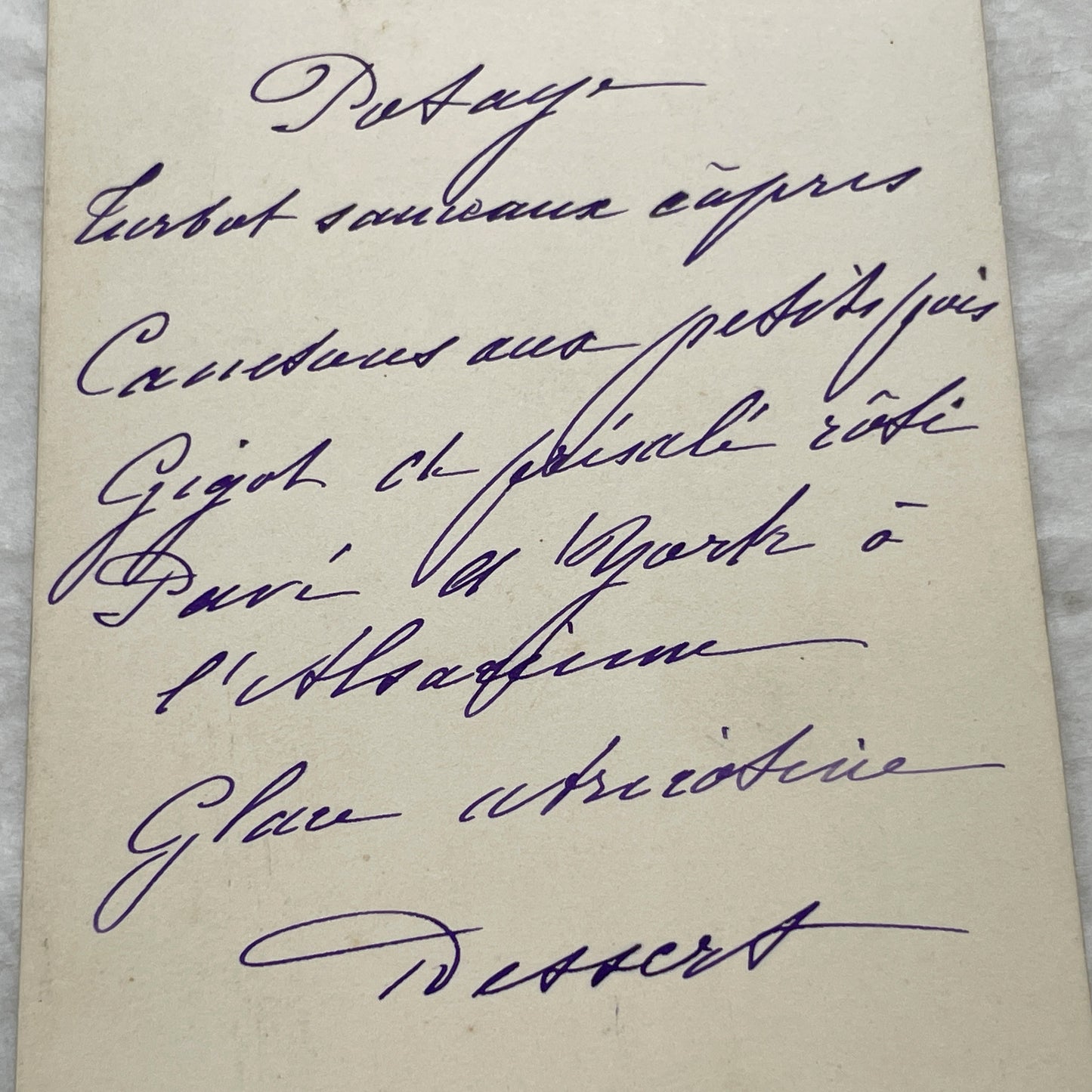 1900s - Vintage French Menu from 1906 - Handwritten Dinner Card Featuring Classic Cuisine - Historic Gastronomy Ephemera