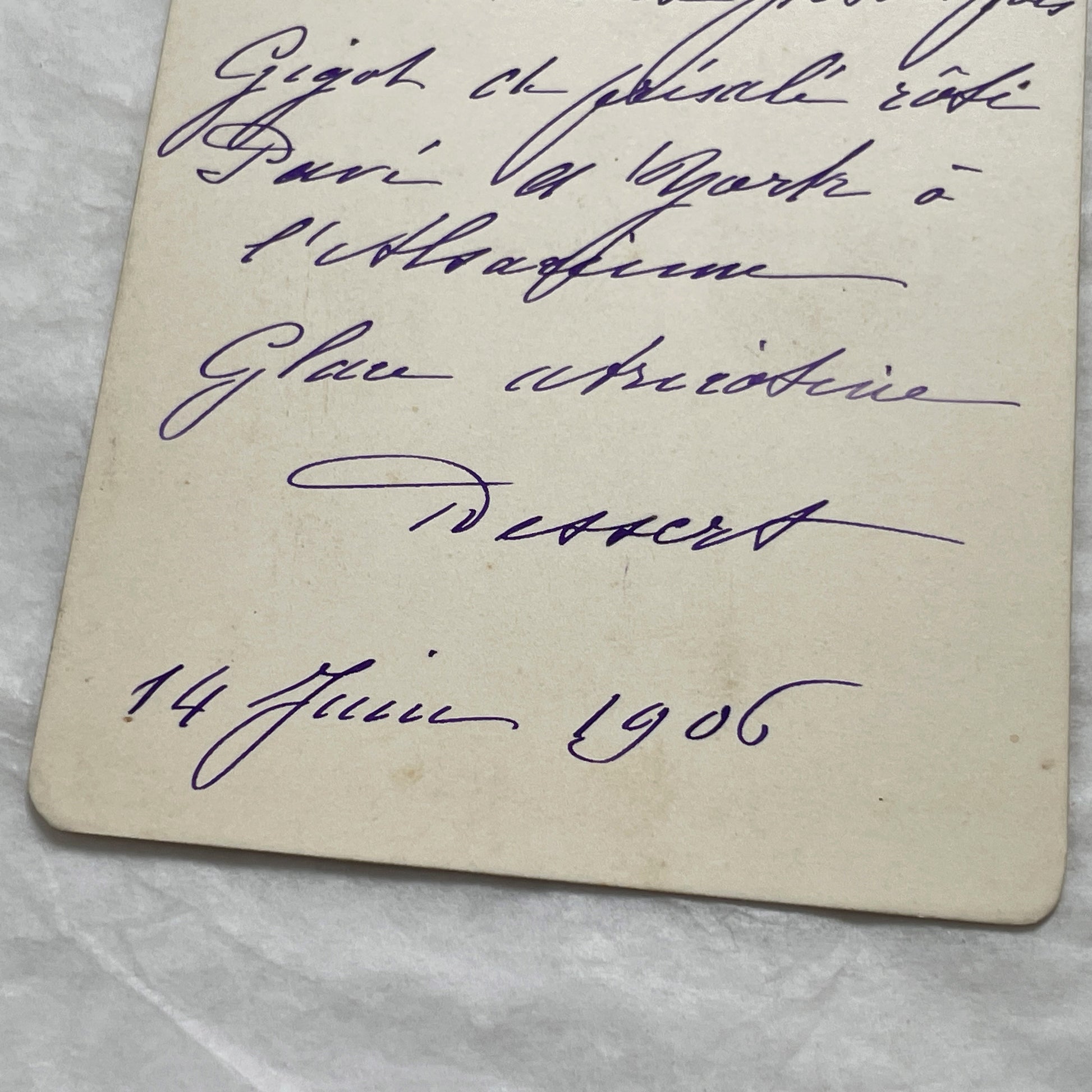 1900s - Vintage French Menu from 1906 - Handwritten Dinner Card Featuring Classic Cuisine - Historic Gastronomy Ephemera