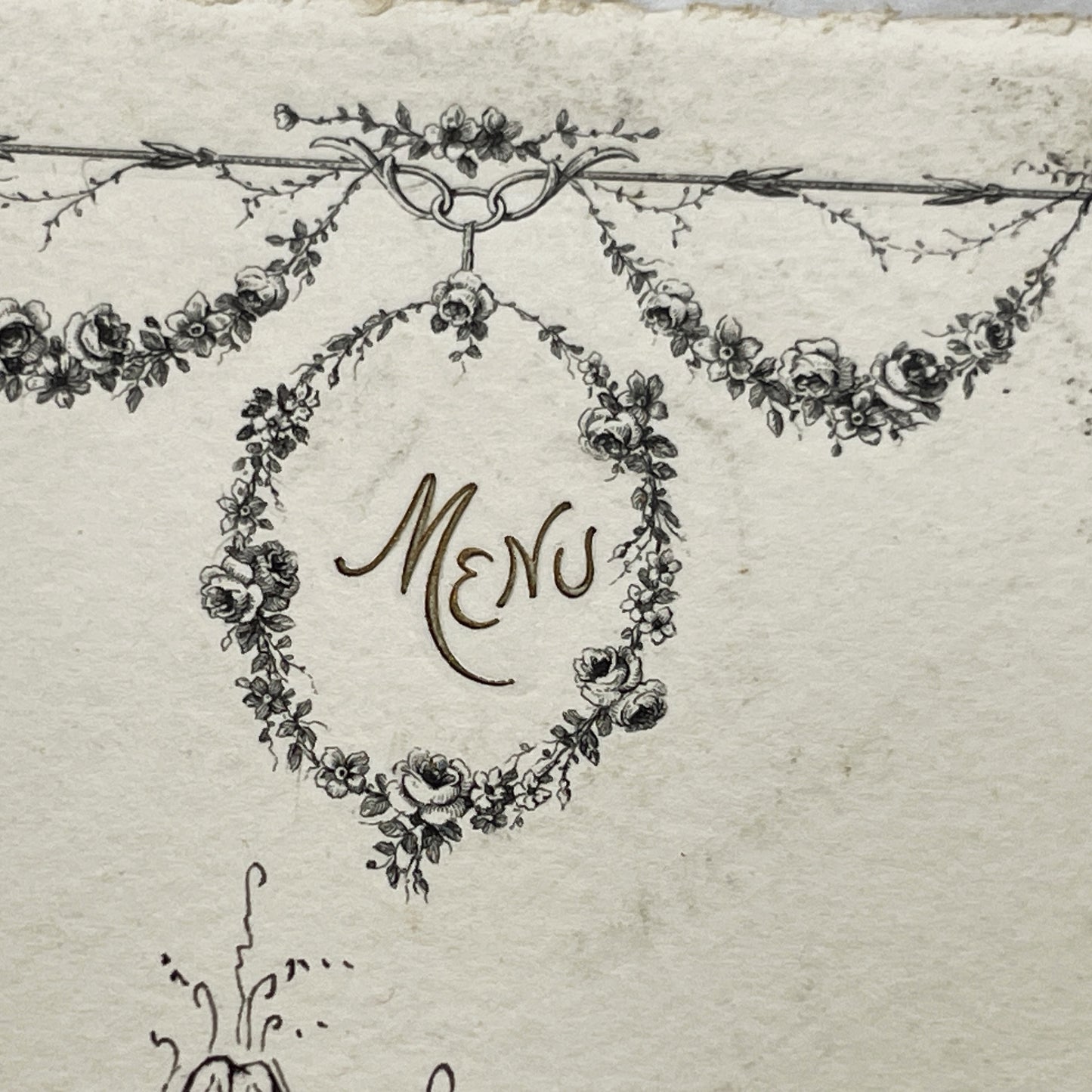 1900s - Exquisite French Menu - Hand-Written Elegant Dining Card - September 25, 1909 - Formal Meal Presentation