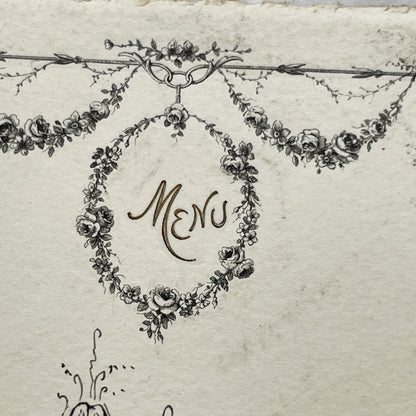 1900s - Exquisite French Menu - Hand-Written Elegant Dining Card - September 25, 1909 - Formal Meal Presentation