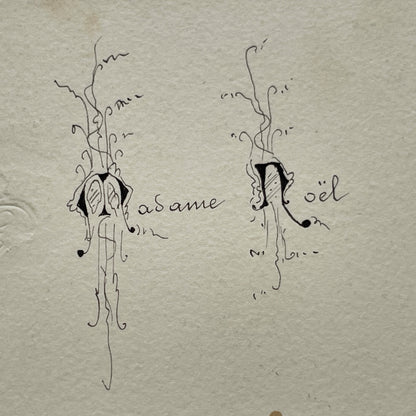 1900s - Exquisite French Menu - Hand-Written Elegant Dining Card - September 25, 1909 - Formal Meal Presentation