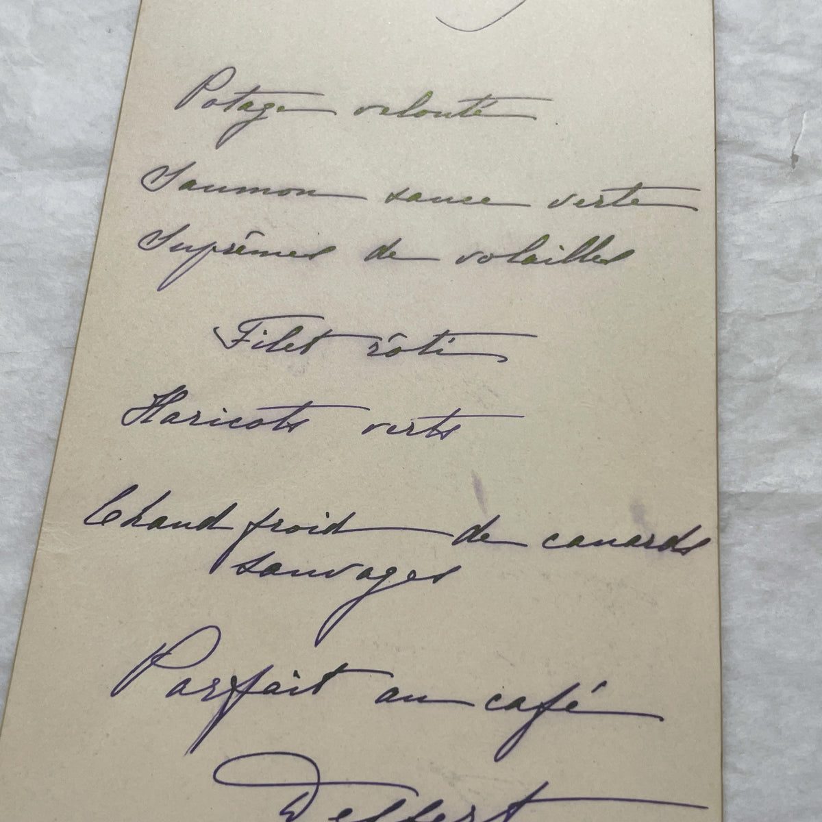 1900s - Elegant French Menu Card From February 8, 1900 - Handwritten Dinner Plan With Classic Edwardian Cuisine - Historic Meal Revelation