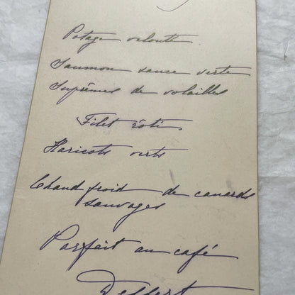 1900s - Elegant French Menu Card From February 8, 1900 - Handwritten Dinner Plan With Classic Edwardian Cuisine - Historic Meal Revelation