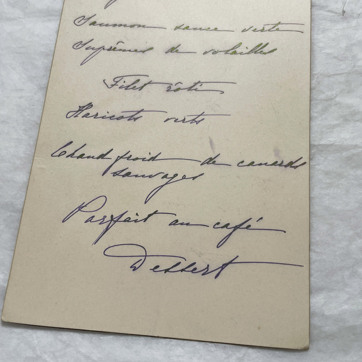 1900s - Elegant French Menu Card From February 8, 1900 - Handwritten Dinner Plan With Classic Edwardian Cuisine - Historic Meal Revelation