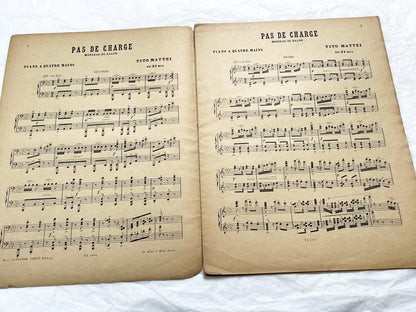 Late 19th century - Salon Piece for Piano Four Hands – Tito Mattei, Op. 21 bis – 19th Century Sheet Music (Alphonse Leduc, Paris)