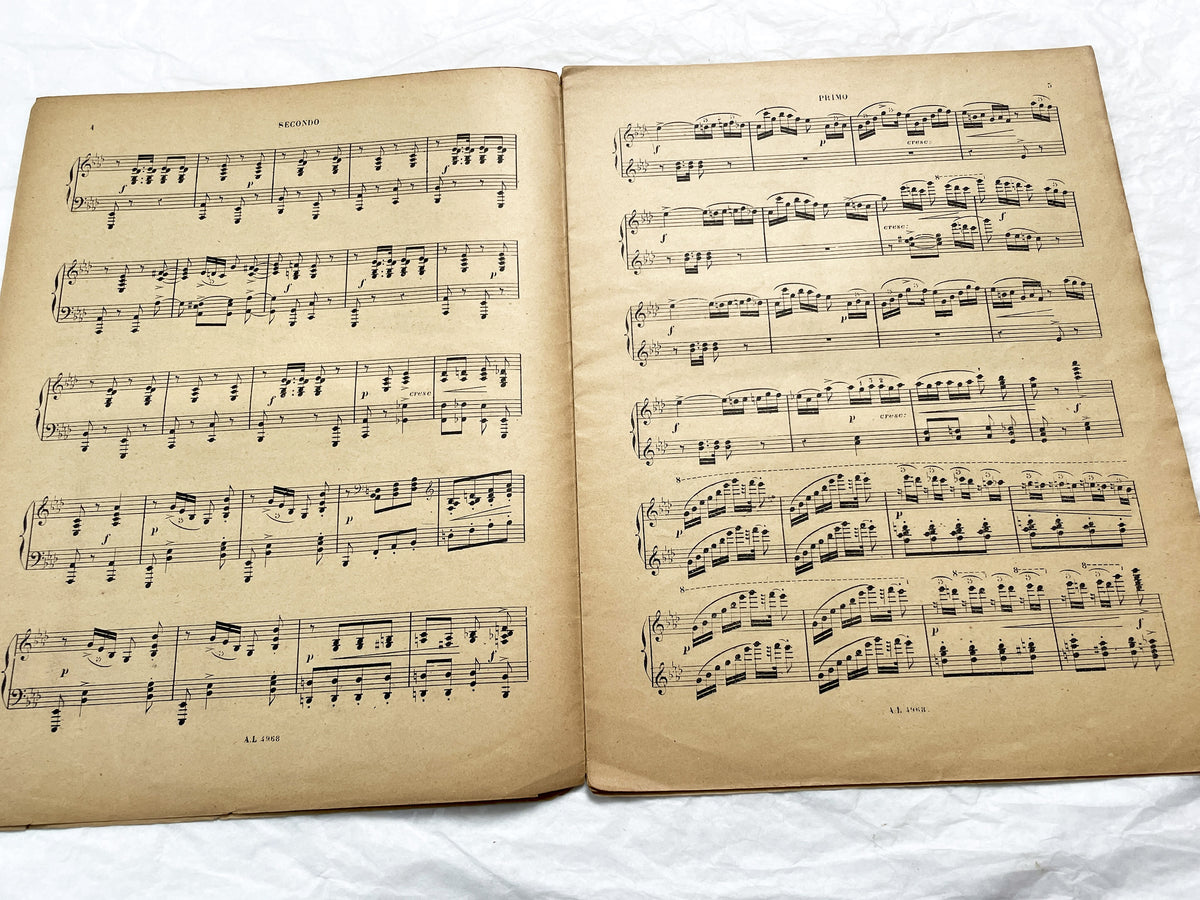 Late 19th century - Salon Piece for Piano Four Hands – Tito Mattei, Op. 21 bis – 19th Century Sheet Music (Alphonse Leduc, Paris)