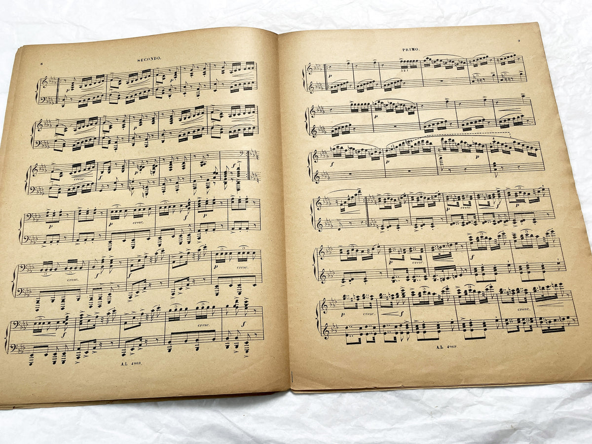Late 19th century - Salon Piece for Piano Four Hands – Tito Mattei, Op. 21 bis – 19th Century Sheet Music (Alphonse Leduc, Paris)