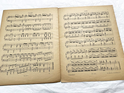 Late 19th century - Salon Piece for Piano Four Hands – Tito Mattei, Op. 21 bis – 19th Century Sheet Music (Alphonse Leduc, Paris)