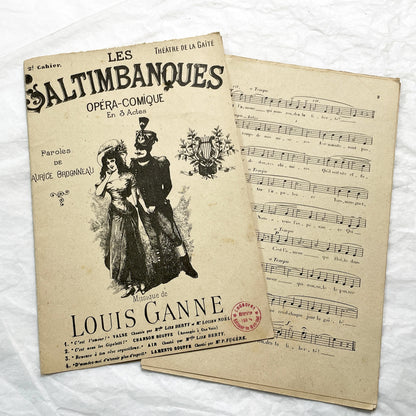 Late 19th century - Les Saltimbanques – Operetta Sheet Music by Louis Ganne – Théâtre de la Gaîté (c.1899)
