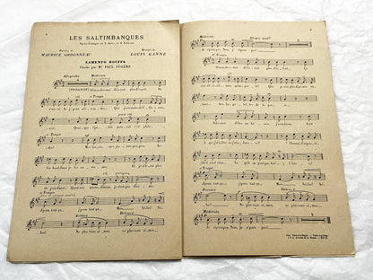 Late 19th century - Les Saltimbanques – Operetta Sheet Music by Louis Ganne – Théâtre de la Gaîté (c.1899)