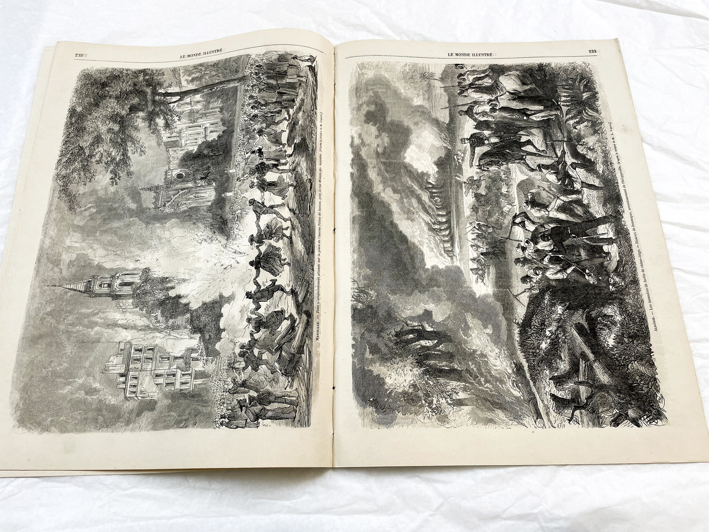 1860s - Stunning newspaper "Le monde illustré" with beautiful engravings - French weekly journal from 1865 - 16 pages