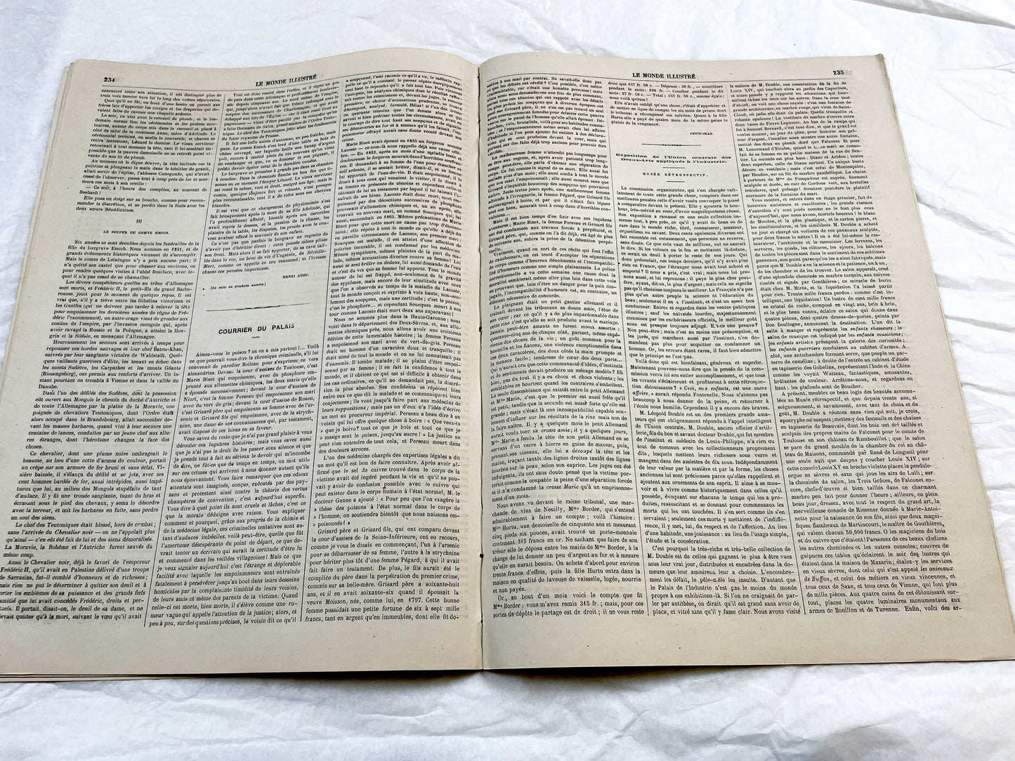 1860s - Stunning newspaper "Le monde illustré" with beautiful engravings - French weekly journal from 1865 - 16 pages